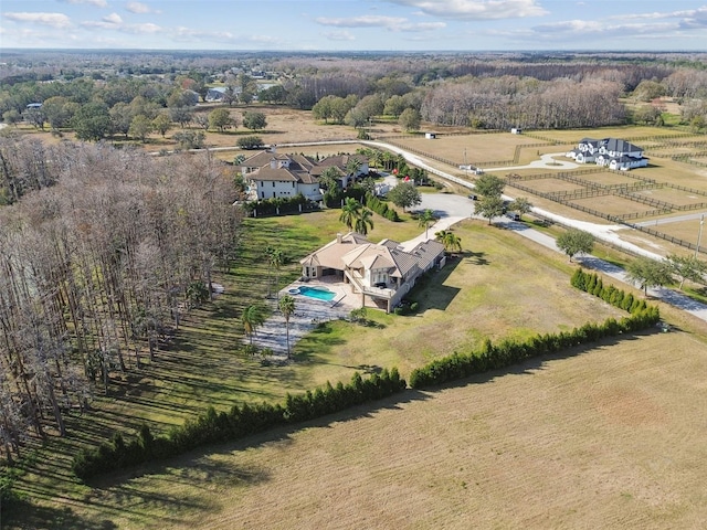 drone / aerial view featuring a rural view