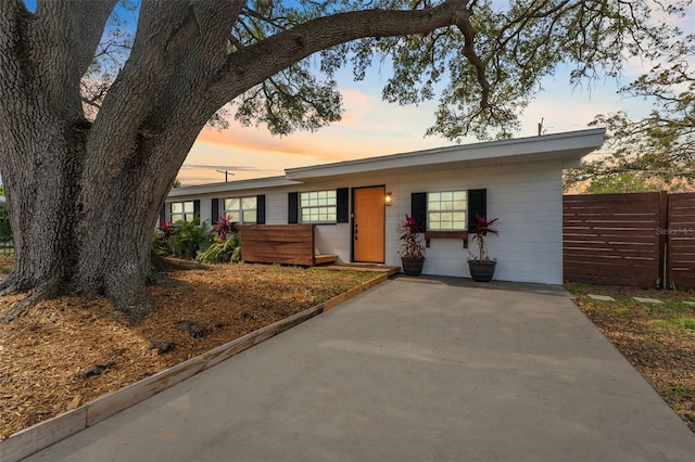 view of ranch-style home