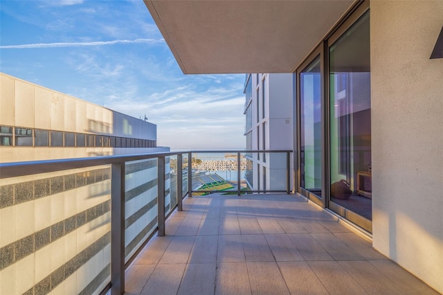 balcony with a water view