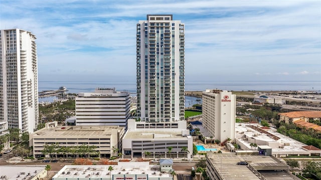 view of property with a water view