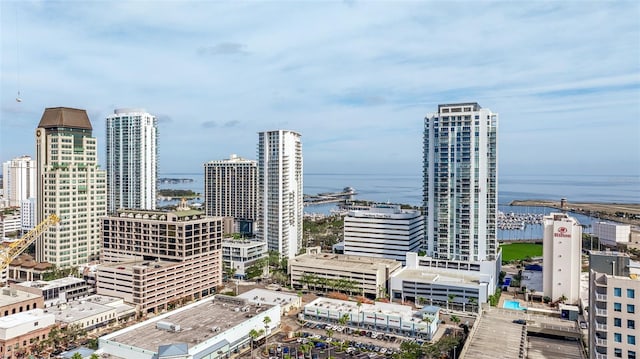 city view featuring a water view