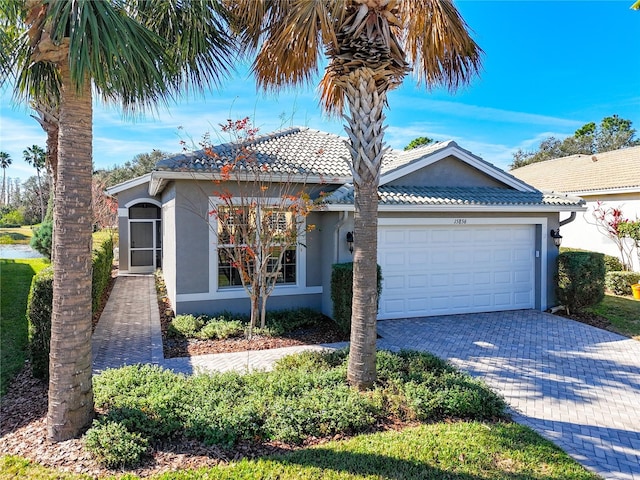 view of front of house with a garage