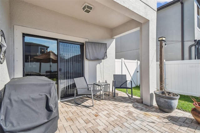 view of patio / terrace with area for grilling