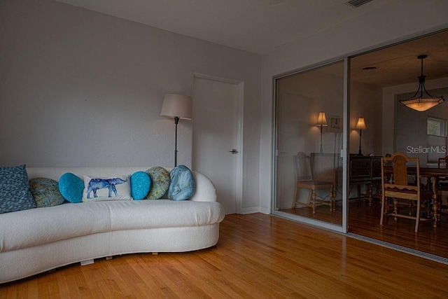 living room featuring hardwood / wood-style floors