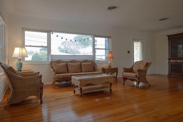 interior space with light hardwood / wood-style flooring