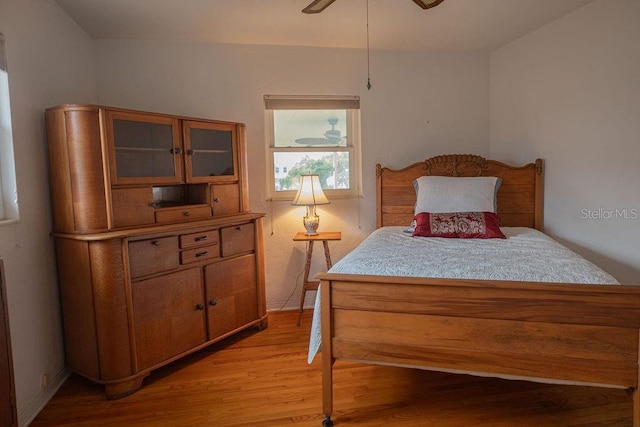 bedroom featuring light hardwood / wood-style floors