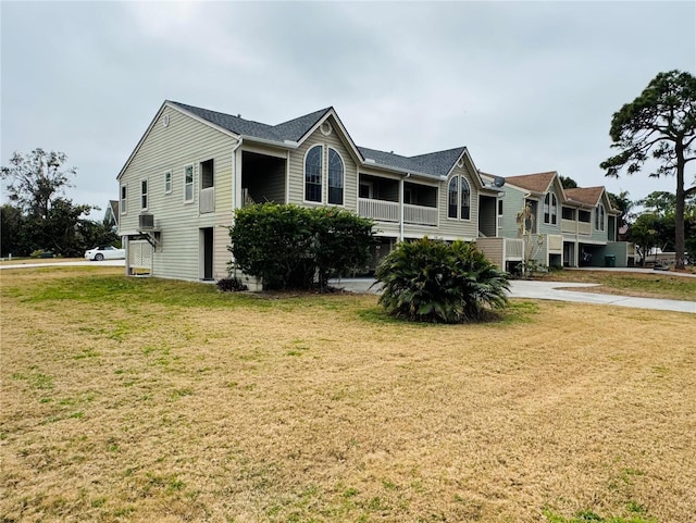 view of front of home with a front yard