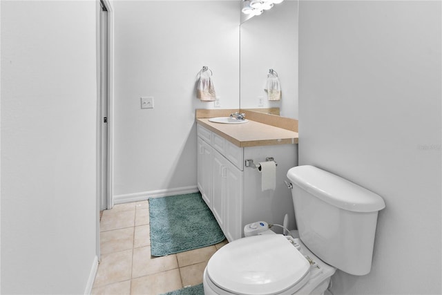 bathroom with tile patterned floors, toilet, and vanity