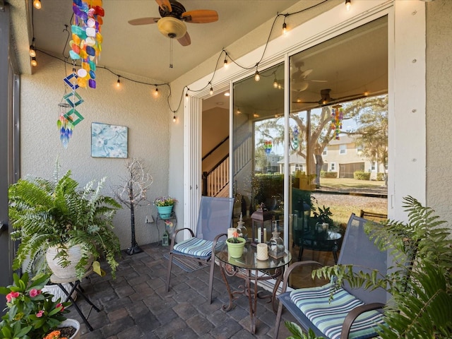 view of patio with ceiling fan