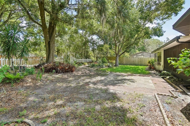 view of yard with a patio