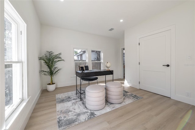 office featuring light hardwood / wood-style flooring