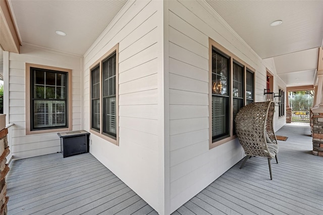 wooden deck with covered porch