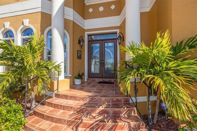 view of exterior entry with french doors