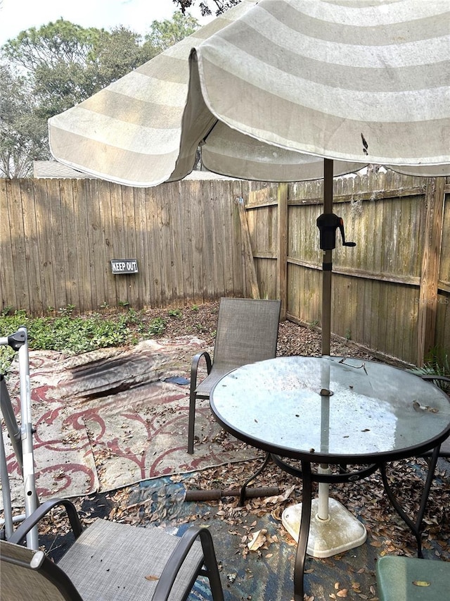 view of patio / terrace with a fenced backyard