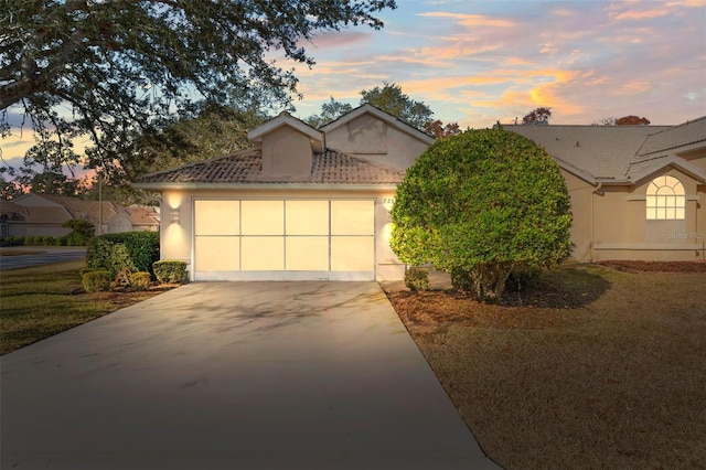 view of front of house with a garage