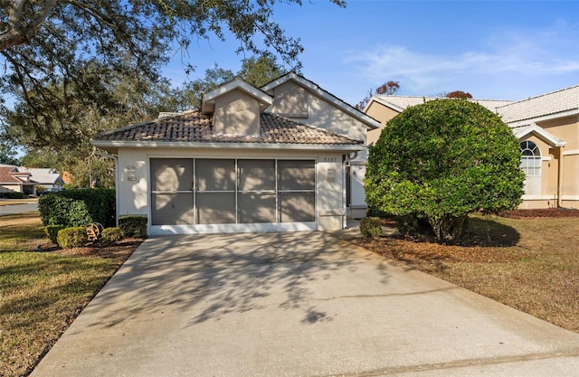 view of front of house with a garage