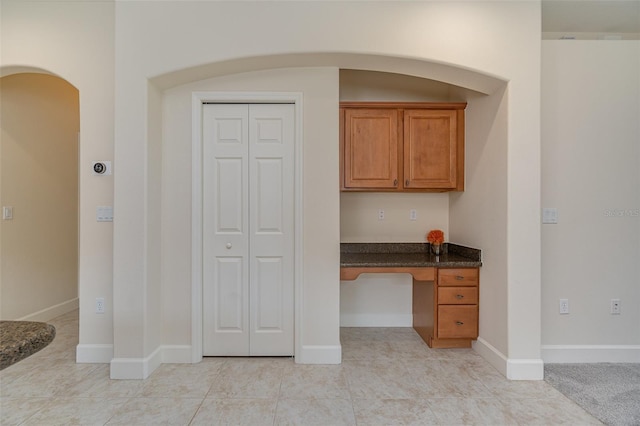 office area featuring light tile patterned floors