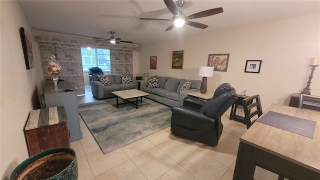 5880 38th Ave N Unit 204, Saint Petersburg, FL 33710 - tiled living room with ceiling fan