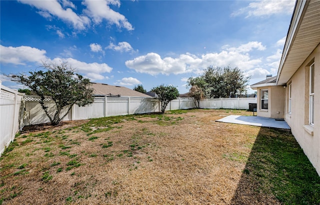 view of yard with a patio area