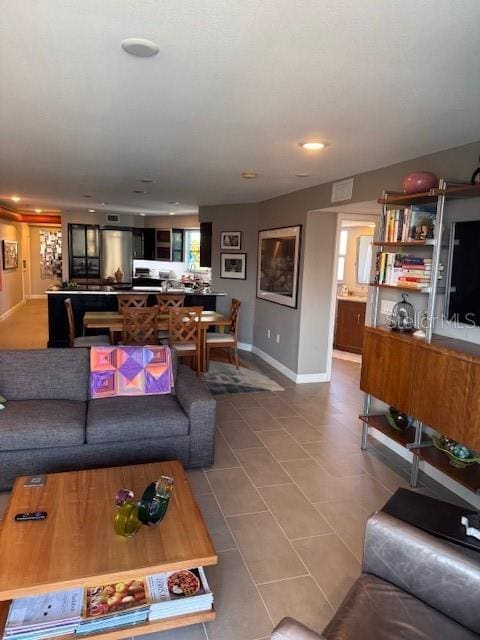 view of tiled living room