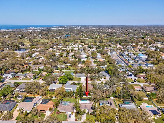 birds eye view of property with a residential view