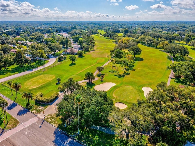 drone / aerial view with golf course view