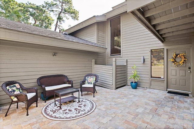 view of patio with an outdoor living space