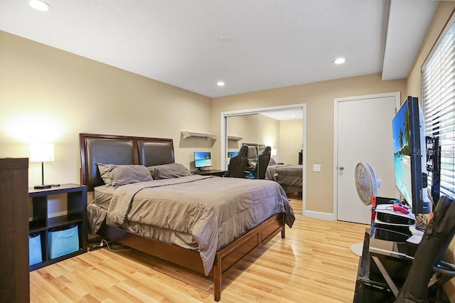 bedroom featuring light wood-type flooring