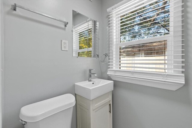 bathroom with vanity and toilet