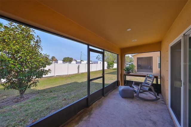 view of sunroom