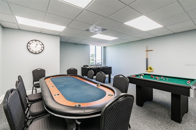 playroom featuring a drop ceiling