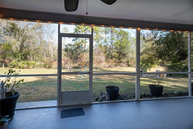 view of unfurnished sunroom