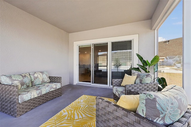 view of patio with an outdoor living space