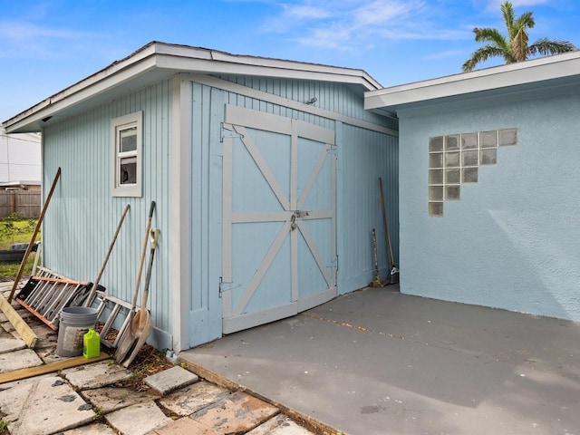 view of shed