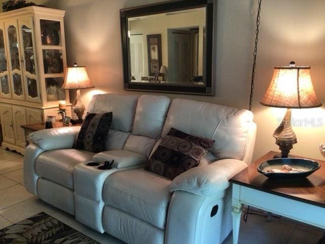 view of tiled living room