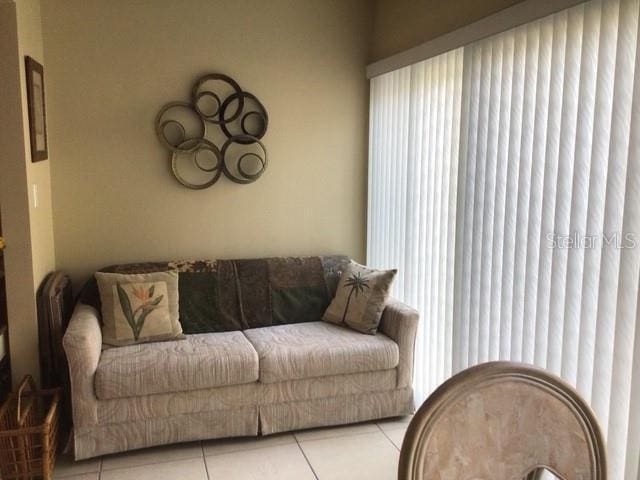 view of tiled living room