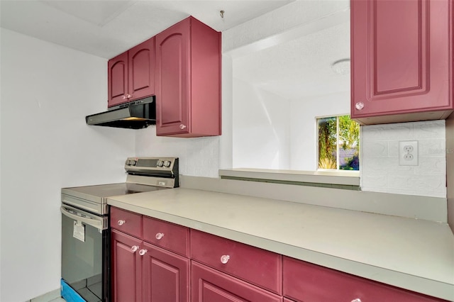 kitchen featuring electric range