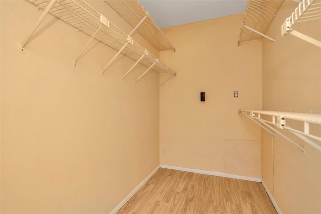 walk in closet featuring hardwood / wood-style flooring