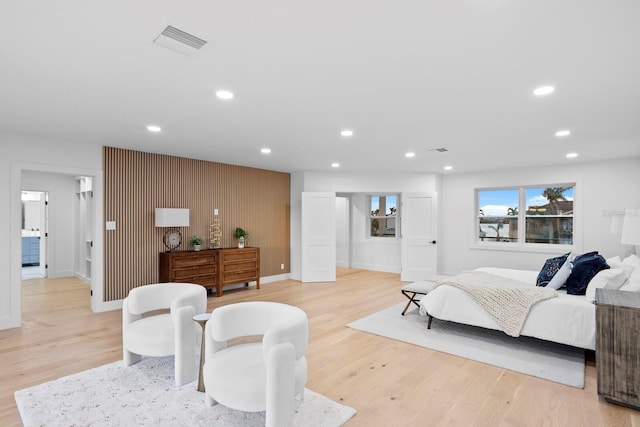 bedroom featuring light hardwood / wood-style flooring