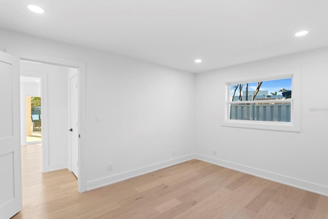 empty room featuring light hardwood / wood-style floors