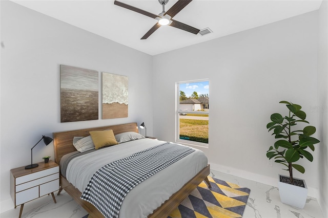 bedroom with ceiling fan