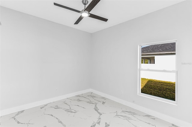 unfurnished room featuring ceiling fan