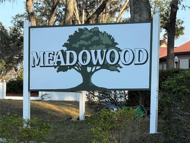 view of community sign