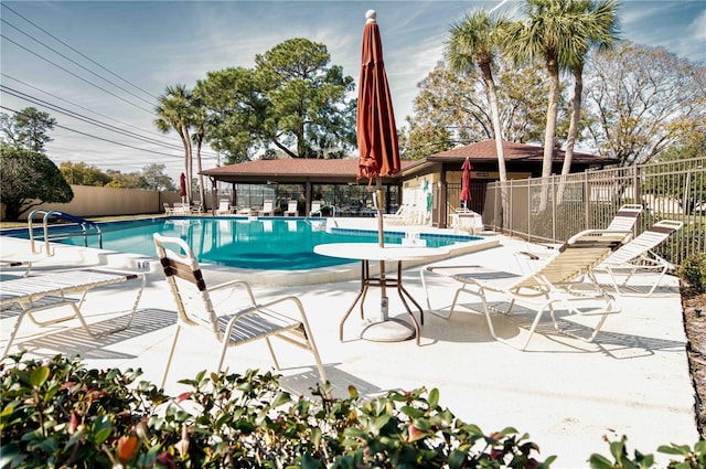 view of pool with a patio area