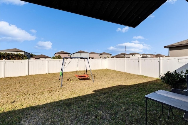 view of yard featuring a playground