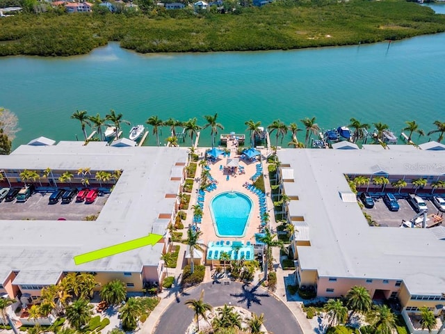 19417 Gulf Blvd Unit B205, Indian Rocks Beach, FL 33785 - aerial view featuring a water view