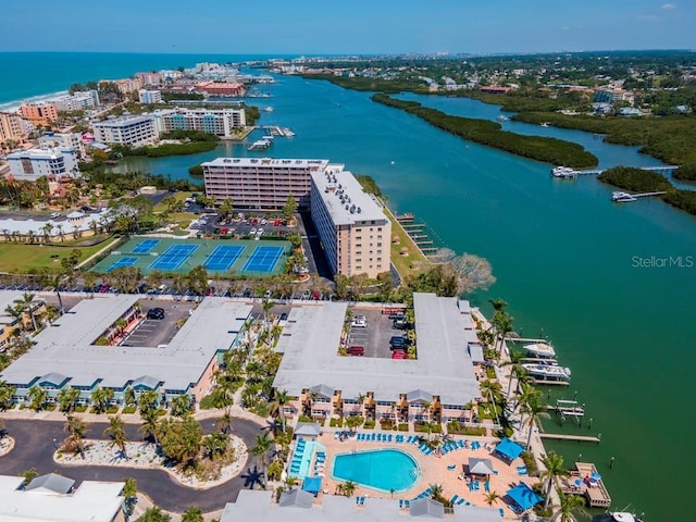 19417 Gulf Blvd Unit B205, Indian Rocks Beach, FL 33785 - aerial view featuring a water view