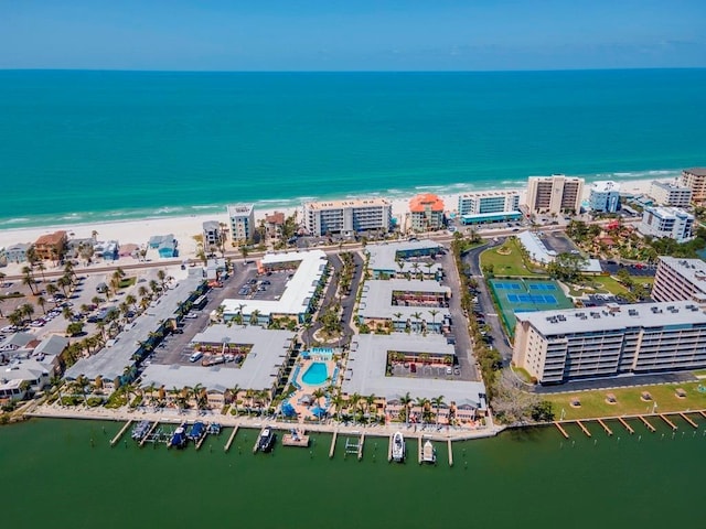 19417 Gulf Blvd Unit B205, Indian Rocks Beach, FL 33785 - aerial view featuring a beach view and a water view