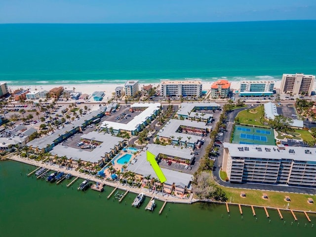19417 Gulf Blvd Unit B205, Indian Rocks Beach, FL 33785 - bird's eye view featuring a city view and a water view