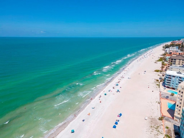 19417 Gulf Blvd Unit B205, Indian Rocks Beach, FL 33785 - aerial view featuring a view of the beach and a water view